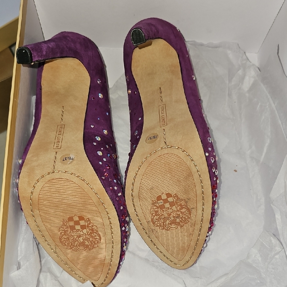 Vince Camuto Fuchsia Embellished Heels - Picture 2 of 4